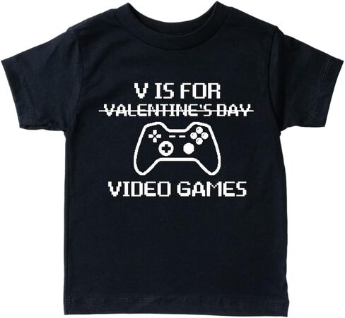 V هو لألعاب الفيديو Boys Valentines Day Shirt ، Gamer Boy Valentines Day Outfit ، Toddler Boy Valentines Day Shirt ، ملابس عيد الحب لصبي طفل. متعدد الألوان in Saudi Arabia