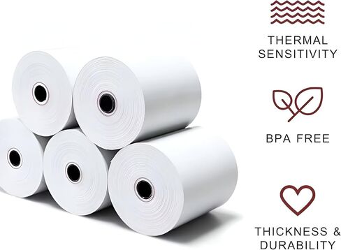 (50 حزمة) 3 1/8 × 230 إيصال الورق الحراري لفة - BPA ، ورقة طابعة حرارية 80 مم تناسب جميع سجلات نقاط نقاط البيع ، البرسيم ، المربع ، EPSON ، نجمة Micronics TSP100III ، استلام الطابعات in Kuwait