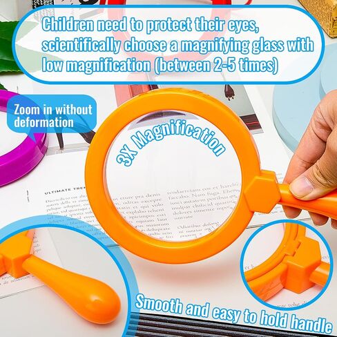 Lewtemi 6 Pack Kids Science Learning Toys Kids Machineding Glass with Stand Easy Watch jumbo Machifiers 3x Mextainification Exploring Science Presechool Apoys to Play Reading Book Map Hap in Kuwait