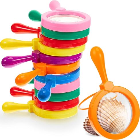 Lewtemi 6 Pack Kids Science Learning Toys Kids Magnifying Glass with Stand Easy Grasp Jumbo Magnifiers 3X Magnification Exploration Science Preschool Learning Toys for Play Reading Book Map Insect in Saudi Arabia
