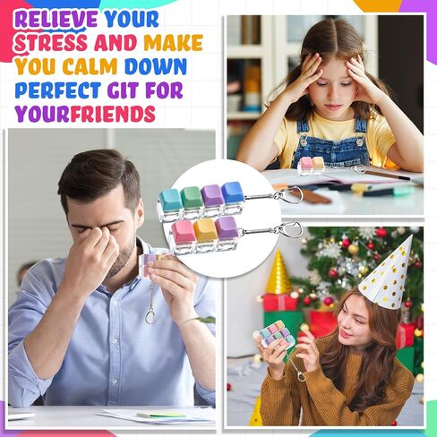 12 Pcs Decompression Toys Keyboard Clicker Toy Fidget Keyboard Keychain Button Stress Relief Gifts for Adults and Kids Office Pass Time(Classic) in Saudi Arabia