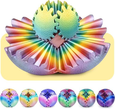 ألعاب الترس في لعبة التغلب للأطفال البالغين ثلاثي الأبعاد المطبوعة الإجهاد تخفيف التروس لمكتب Office Desk Christmas Stoing Stakings Easter Faullers Higders (Sunset Radiant ، 2.5 inch) in Kuwait