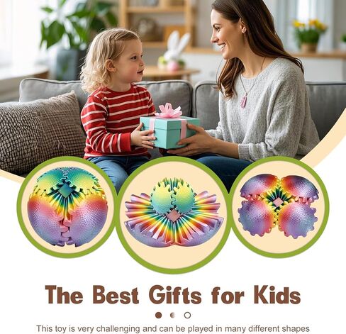 ألعاب الترس في لعبة التغلب للأطفال البالغين ثلاثي الأبعاد المطبوعة الإجهاد تخفيف التروس لمكتب Office Desk Christmas Stoing Stakings Easter Faullers Higders (Sunset Radiant ، 2.5 inch) in Kuwait