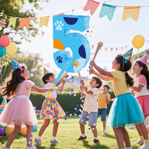 16 بوصة رقم 3 كلب paw بيناتا مع 16 بوصة piñata عصا عصا العصا عيبون لصبي فتاة الأطفال 3rd حفلة عيد ميلاد (3) in Kuwait