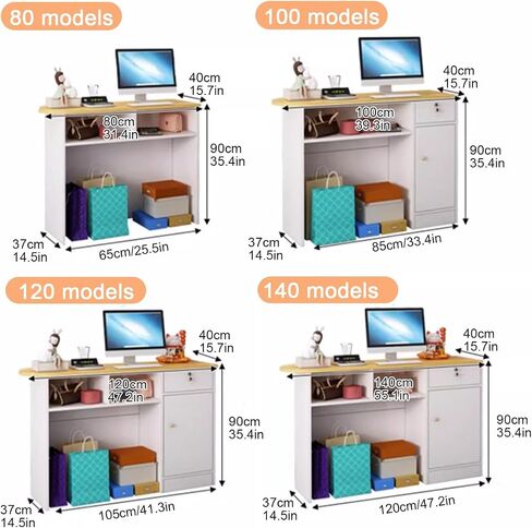 Modern Reception counters, Small Reception Counter, Sales Table Counter Reception Office Furniture Reception Furniture, Simplicity Cash Register, Sales Counter Table(B,80cm/31.4in) in Saudi Arabia