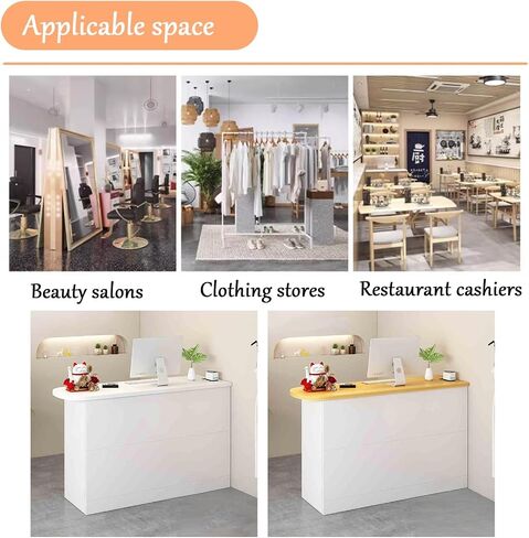 Modern Reception counters, Small Reception Counter, Sales Table Counter Reception Office Furniture Reception Furniture, Simplicity Cash Register, Sales Counter Table(B,80cm/31.4in) in Saudi Arabia