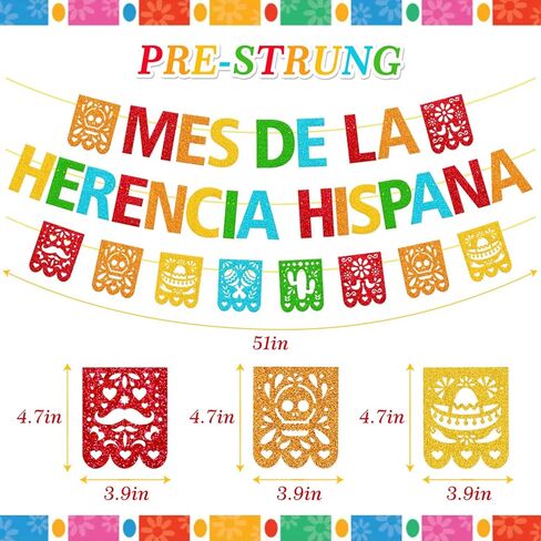 Mes De La Herencia Hispana Banner Hispanic Heritage Month Decorations Happy National Hispanic Heritage Month Party Supplies Latin American Theme Celebration in Kuwait