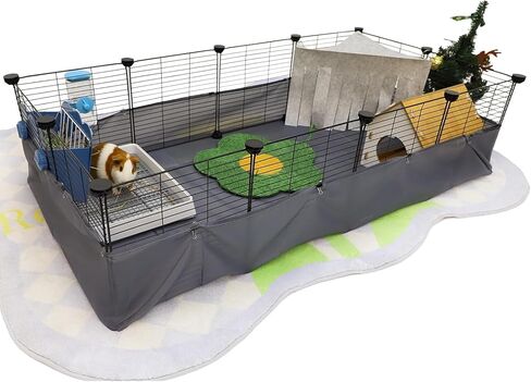 CHEGRON Guinea Pig Bedding 2PCS Waterproof Fleece Mats Premium C&C Cage Blanket for Ultimate Comfort and Hygiene - Fit for Small Animal Rabbit Hamster Ferret Kitrty Puppy Cage, 24x47 inch in Kuwait