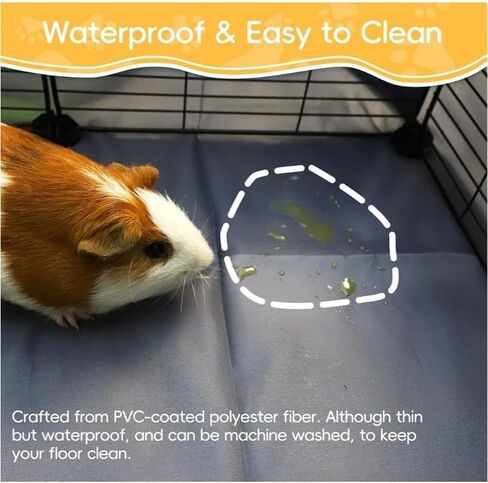 CHEGRON Guinea Pig Bedding 2PCS Waterproof Fleece Mats Premium C&C Cage Blanket for Ultimate Comfort and Hygiene - Fit for Small Animal Rabbit Hamster Ferret Kitrty Puppy Cage, 24x47 inch in Kuwait
