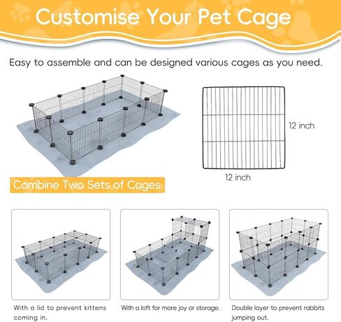 CHEGRON Guinea Pig Bedding 2PCS Waterproof Fleece Mats Premium C&C Cage Blanket for Ultimate Comfort and Hygiene - Fit for Small Animal Rabbit Hamster Ferret Kitrty Puppy Cage, 24x47 inch in Kuwait