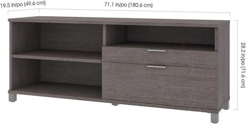 Bestar Pro-Linea Credenza مع درجتين ، 72W ، اللحاء الرمادي in Kuwait
