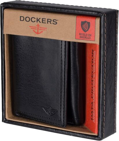 Dockers Men's RFID Extra Capacity Trifold Wallet, Black, One Size, Black, One Size, Rfid Extra Capacity Trifold Wallet in Kuwait