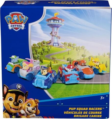 PAW Patrol Pup Squad Racers, 6-Pack of PAW Patrol Vehicles with Chase, Marshall, Skye, Rubble, Rocky, & Zuma, Kids Toys for Boys & Girls Ages 3 and Up in Kuwait