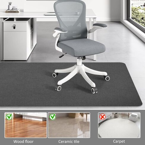 حصيرة كرسي المكتب لـ Hardwood Floor & Tile Desk Mat للكراسي المتداولة ، تحمي سجادة منطقة مكتب Hardfloor لمحطات العمل ، حصيرة كرسي متينة لاستخدام المنزل والمكتب (Dark Gray ، 36 × 48 بوصة) in Kuwait