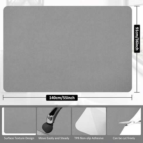 حصيرة كرسي المكتب لـ Hardwood Floor & Tile Desk Mat للكراسي المتداولة ، تحمي سجادة منطقة مكتب Hardfloor لمحطات العمل ، حصيرة كرسي متينة لاستخدام المنزل والمكتب (Dark Gray ، 36 × 48 بوصة) in Kuwait
