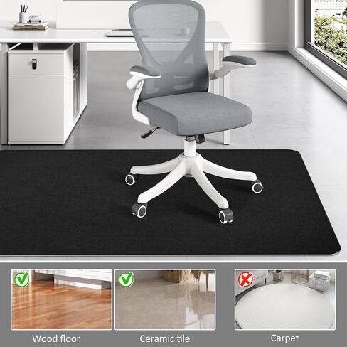 حصيرة كرسي المكتب لـ Hardwood Floor & Tile Desk Mat للكراسي المتداولة ، تحمي سجادة منطقة مكتب Hardfloor لمحطات العمل ، حصيرة كرسي متينة لاستخدام المنزل والمكتب (Dark Gray ، 36 × 48 بوصة) in Kuwait