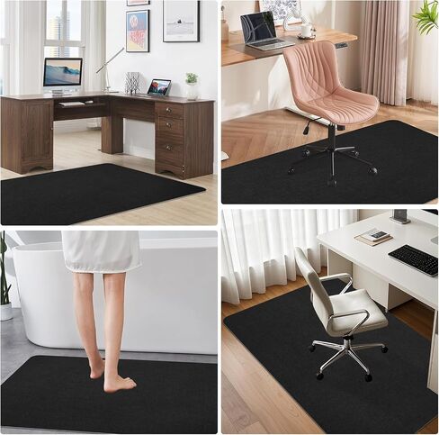 حصيرة كرسي المكتب لـ Hardwood Floor & Tile Desk Mat للكراسي المتداولة ، تحمي سجادة منطقة مكتب Hardfloor لمحطات العمل ، حصيرة كرسي متينة لاستخدام المنزل والمكتب (Dark Gray ، 36 × 48 بوصة) in Kuwait