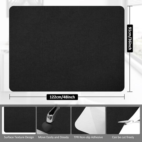 حصيرة كرسي المكتب لـ Hardwood Floor & Tile Desk Mat للكراسي المتداولة ، تحمي سجادة منطقة مكتب Hardfloor لمحطات العمل ، حصيرة كرسي متينة لاستخدام المنزل والمكتب (Dark Gray ، 36 × 48 بوصة) in Kuwait