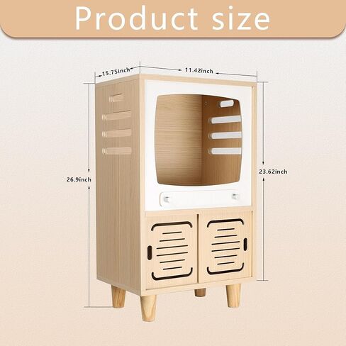 طاولة جانبية Cat House ، 2 في 1 في 1 Cat Cat Table مع لوحة الخدش-مركز كبير على طراز TV-TV-اثنين من مستويين ، مناسبة للاستخدام الداخلي ، بجانب السرير. (الجوز ، س) in Kuwait