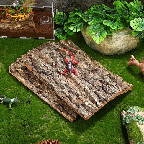 2pcs Natural Cork Bark Bits Reptile Bark Bedding Flat Cork Bedding Terrariums Substrate for Snake Spiders Bearded Dragons Frogs Tank Supplies in Saudi Arabia