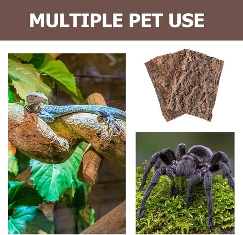 2pcs Natural Cork Bark Bits Reptile Bark Bedding Flat Cork Bedding Terrariums Substrate for Snake Spiders Bearded Dragons Frogs Tank Supplies in Saudi Arabia