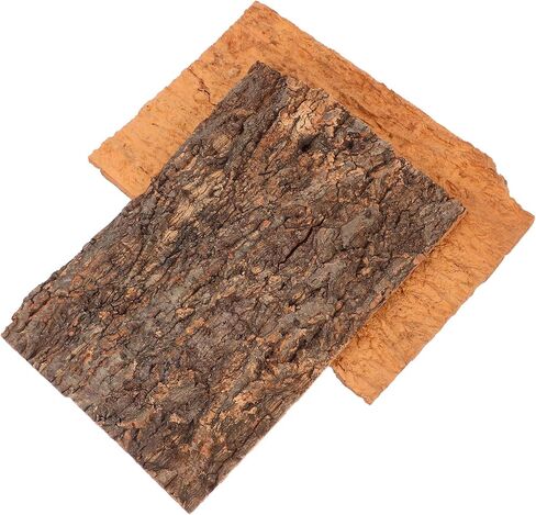 2pcs Natural Cork Bark Bits Reptile Bark Bedding Flat Cork Bedding Terrariums Substrate for Snake Spiders Bearded Dragons Frogs Tank Supplies in Saudi Arabia