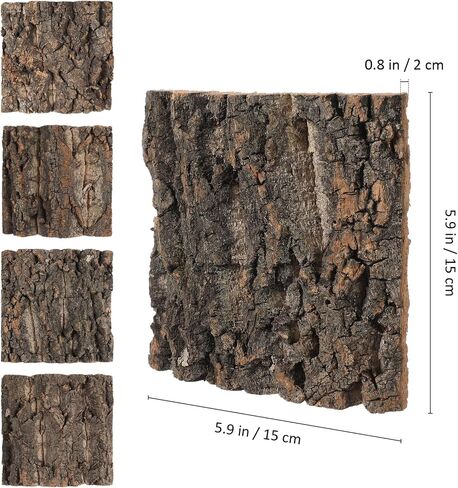 4pcs cork bark bits الزواحف الفراش مسطح الفراش الفراش الفراش المسطح ركيزة لعناكب الأفعى اللاحق ضفادع الخزان لوازم الخزان in Saudi Arabia