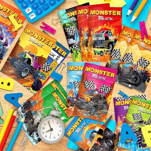 littkeef cliaet 24 Pcs Mini Monster Truck Themed Notepads Monster Truck Party Favors Car Spiral Pocket Notepads Goodie Bag Stuffers Notepads Spiral Mini Notebooks for Teens Teacher Classroom Reward in Saudi Arabia