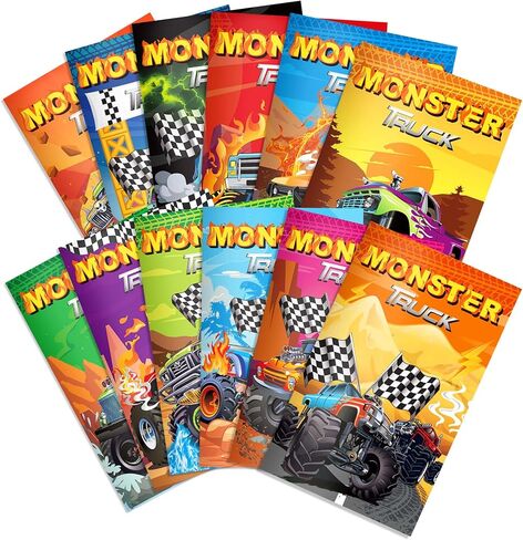 littkeef cliaet 24 Pcs Mini Monster Truck Themed Notepads Monster Truck Party Favors Car Spiral Pocket Notepads Goodie Bag Stuffers Notepads Spiral Mini Notebooks for Teens Teacher Classroom Reward in Saudi Arabia