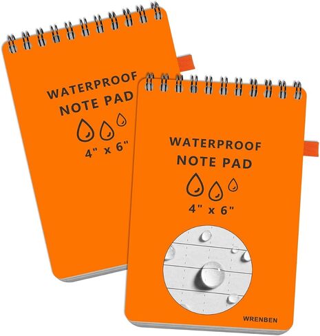 4PCS Weatherproof Spiral Notebook 3x5 Inch with Stone Graph Paper and PVC Cover, Small Pocket Notebook A7, All-Weather Steno Pads for Outdoor Field Adventure (Blue, 4 Pack) in Kuwait