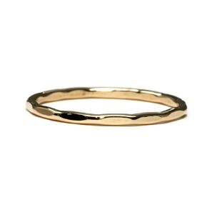 Salish Sea Inspirations 14K Gold Filled Hammer Textured Skinny 1.3mm Stacking Rings (2 Rings) in Kuwait