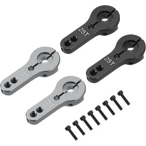 MECCANIXITY 4 Pcs Aluminum Alloy 25T Steering Servo Arm Horn for DIY RC Car/Boat/Airplane Boat Accessories, Black/Purple in Kuwait