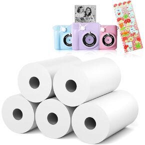 15 Rolls Kids Camera Paper Roll Revill - HD Kids Camera Paper Instant Paper ، 55 × 25 مم طباعة 180 ورقة مع ملصقات لطيفة ، مقاومة للخدش ، خالية من BPA ، مناسبة ل 99 ٪ من كاميرا الطباعة الفورية للأطفال in Saudi Arabia
