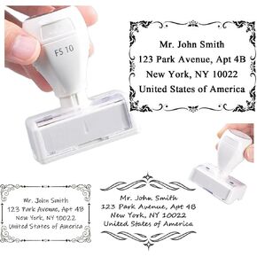 Personalized Address Stamp with Logo – Self-Inking Return Address Stamp, Personalized with Text and Design Smooth in Saudi Arabia