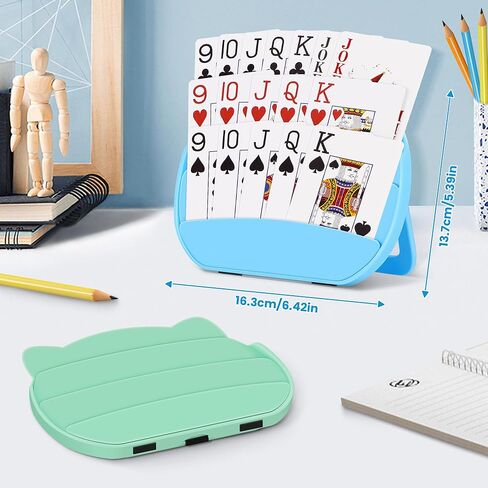 حاملي البطاقات للعب الورق ، حاملان للبطاقات للبالغين وكبار السن ، حامل ألعاب البطاقات المجاني للأيدي من أجل التهاب المفاصل الصغير ، وأحزاب لعبة البوكر سفر عائلة (Blue & Pink) in Kuwait