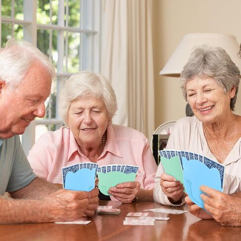 حاملي البطاقات للعب الورق ، حاملان للبطاقات للبالغين وكبار السن ، حامل ألعاب البطاقات المجاني للأيدي من أجل التهاب المفاصل الصغير ، وأحزاب لعبة البوكر سفر عائلة (Blue & Pink) in Kuwait