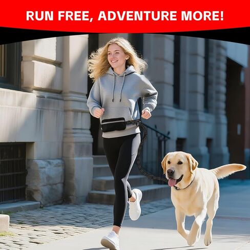 اليدين الحرة مقود الكلب ل 2 كلاب مع حزام الخصر وحقيبة كبيرة ، مقود الخصر للمشي الكلب ، الجري والمشي لمسافات طويلة ، مزدوجة الكلاب الكلاب لثلاتين مع مقابض مبطنة مزدوجة ، أسود in Kuwait