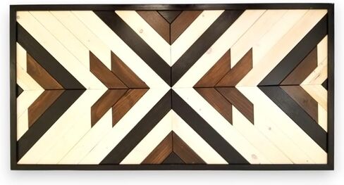 Native Wood Wall Art- Farmhouse Wood Wall Panel - Wood Wall Art Geometric- Rustic Wood Wall Hanging - Wood Wall Art Wooden Aztec Wall Decor Boho Western Wall Decor Farmhouse Home (Geometric, Medium) in Saudi Arabia