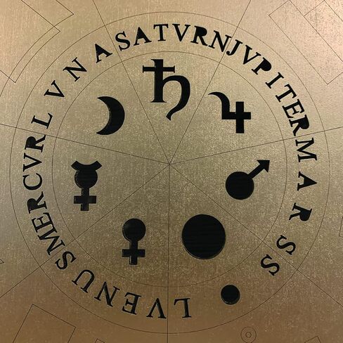 Seal of the Archangels, to hang, for wall 12 inches made of wood, 7 archangels symbols and planets in Saudi Arabia