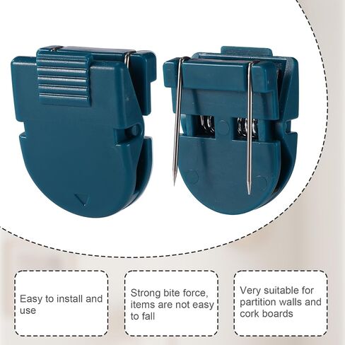 Boxob 12pcs مقصات المقصورة ، خطافات مقصورة بلاستيكية زرقاء داكنة لجدران النسيج دفع دبوس شماعات صورة للتعليق على موثوق المذكرات المذكرات الإكسسوارات المنزلية المنزلية in Saudi Arabia