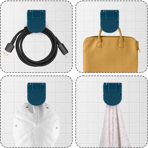 Boxob 12pcs مقصات المقصورة ، خطافات مقصورة بلاستيكية زرقاء داكنة لجدران النسيج دفع دبوس شماعات صورة للتعليق على موثوق المذكرات المذكرات الإكسسوارات المنزلية المنزلية in Saudi Arabia