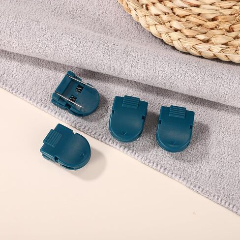 Boxob 12pcs مقصات المقصورة ، خطافات مقصورة بلاستيكية زرقاء داكنة لجدران النسيج دفع دبوس شماعات صورة للتعليق على موثوق المذكرات المذكرات الإكسسوارات المنزلية المنزلية in Saudi Arabia