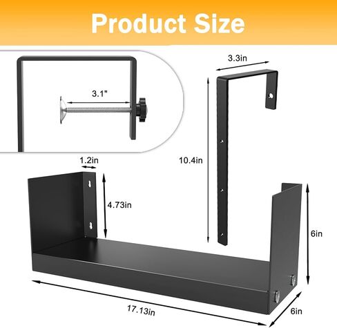 Linone 17 "Office مقصورة الجرف - رف كتب تخزين المقصورة مع السنانير المقصورة لمكتب المنزل ، رف الكتب ومنظم مكتب المكتب المنزلي in Kuwait