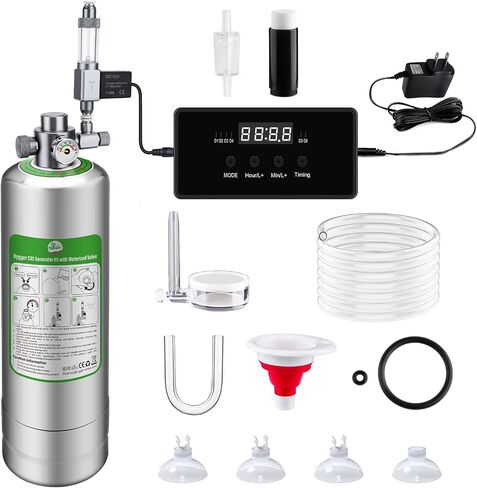 ترقية نظام مولد CO2 Aquarium CO2 الذي تمت ترقيته مع صمام المحرك الذي يدعم الموقت ، وترقية مجموعة نظام CO2 مع بنية سرعان ما لخزانات مصانع الحوض (5L) in Kuwait
