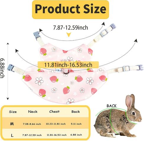 2-Pack Small Pet Harness & Leash Set – Soft, Adjustable Vest for Rabbits, Kittens, Squirrels & More (Pink, L) in Kuwait