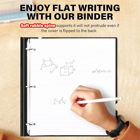 Telescoping 3 Ring Binder-4PCS, Flexible Binder with Customized Front Cover+Clear Catalog Pocket+3 Round Rings, Flat Writing Binder, 4 Bright Colors in Kuwait