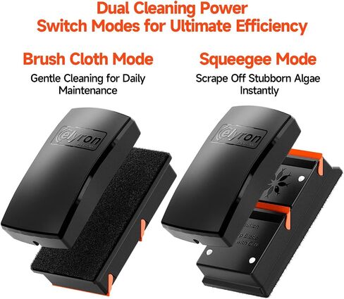 Elyron Dual Scraper Magnetic Aquarium Cleaner,Strong Magnetic Fish Tank Cleaner & Aquarium Algae Scraper for Glass/Acrylic Tanks (Small for ≤1/2" (12mm) Thick Glass) in Saudi Arabia