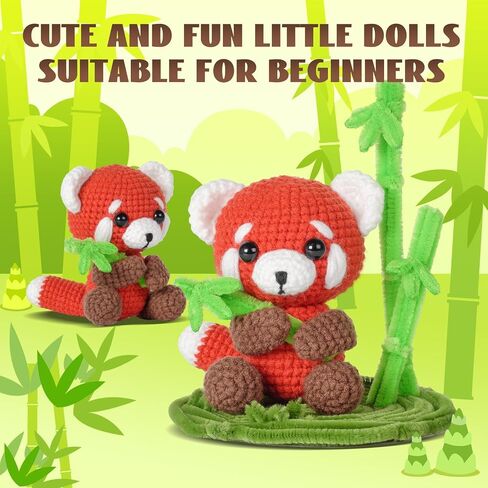 Gipony Crochet Kit for Beginners, Crochet Animal Kits, Crocheting Kit for Starters, Learn to Crochet with Step-by-Step Video Tutorials, Beginner Crochet Kit for Adults(Panda) in Kuwait