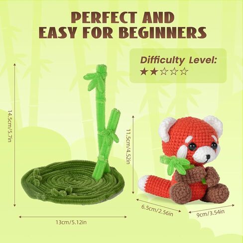 Gipony Crochet Kit for Beginners, Crochet Animal Kits, Crocheting Kit for Starters, Learn to Crochet with Step-by-Step Video Tutorials, Beginner Crochet Kit for Adults(Panda) in Kuwait