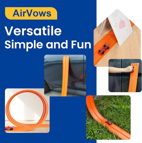 15 Ft Flexible Race Track for Kids with 3 Race Cars and Storage Bag, Simple and Versatile Gameplay, Safe and Durable Materials, Easy to Clean and Store, Birthday Gifts for Kids Age 4-9 (Orange) in Kuwait